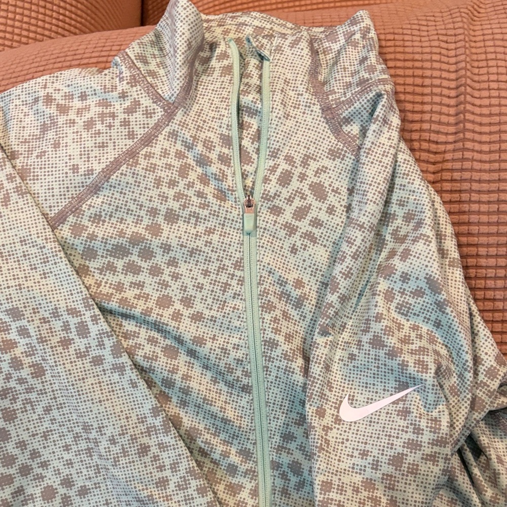 Nike Women's Mint and Gray Hal-zip pullover